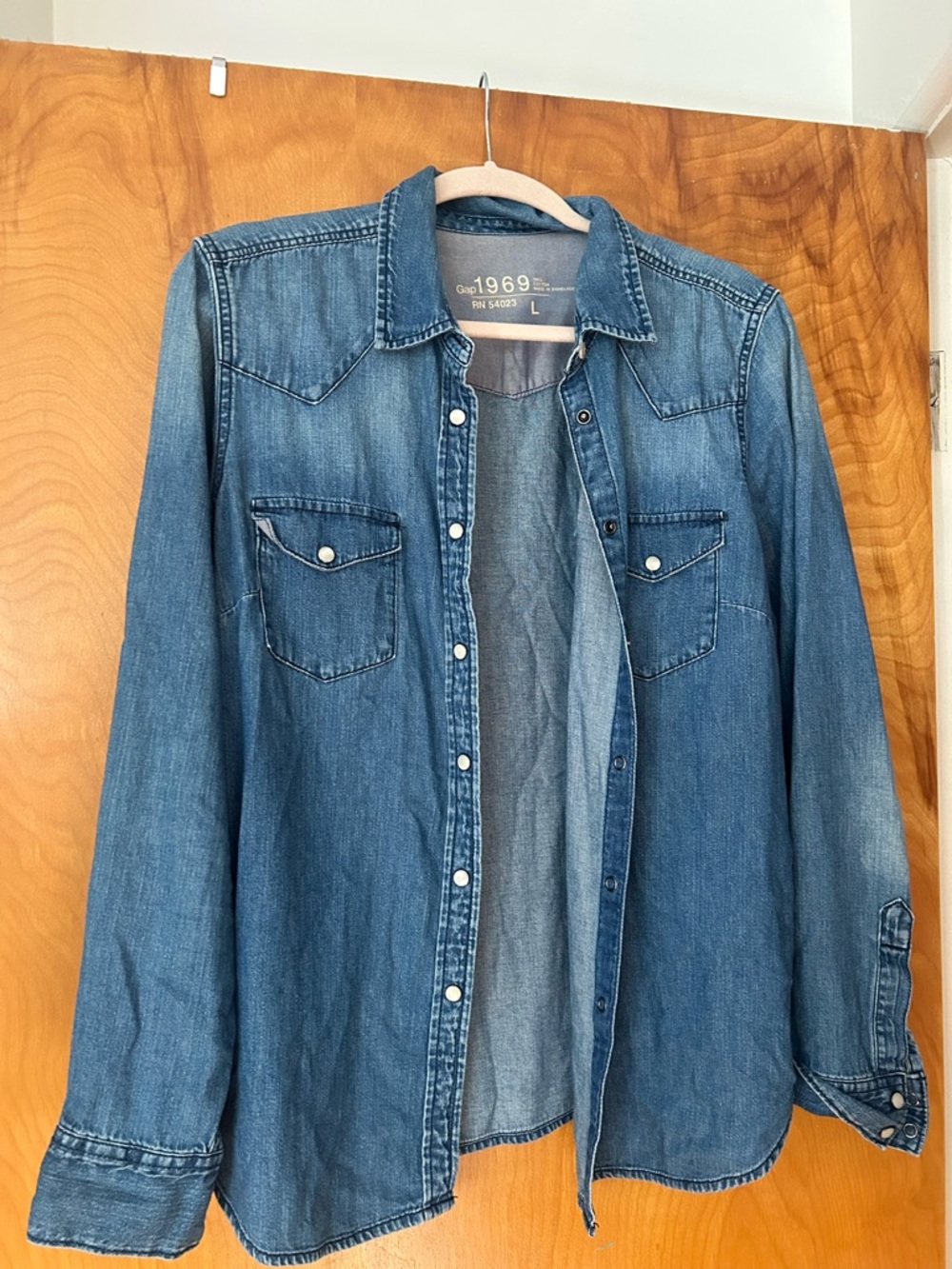 GAP 1969 Blue Denim Button-Up Shirt